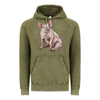 Vintage Olive american yorkshire pig Vintage Hoodie - LillyAllenDesigns