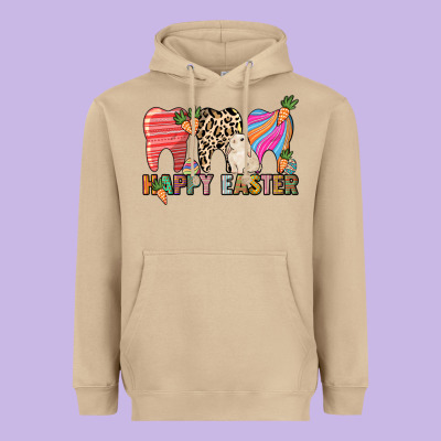 Happy Easter Dental Heavyweight Hoodie Designed By Howdyjamesfarm