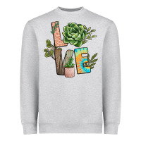 Heather Grey plant love Heavyweight Sweatshirt - NancyCooperArtShop
