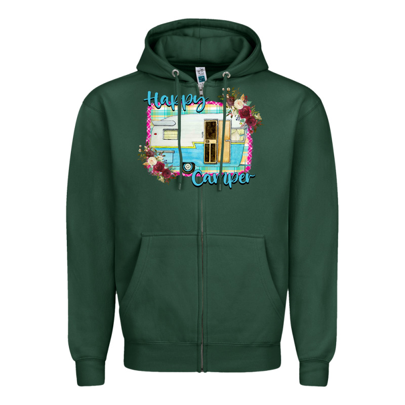 Happy Camper With Flowers Zipper Hoodie by Bettercallsaul | Teevron