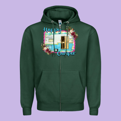 Happy Camper With Flowers Zipper Hoodie Designed By Bettercallsaul