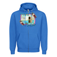 True Royal Happy Camper With Flowers Zipper Hoodie - Bettercallsaul