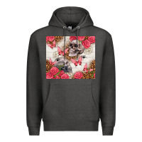 Charcoal Heather skulls and roses tumbler Premium Hoodie - TumblerDesignByShophia