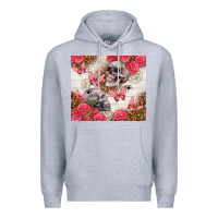 Heather Grey skulls and roses tumbler Premium Hoodie - TumblerDesignByShophia