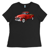 Black western red truck right 34 view Ladies Tee - FaDigitalArtStudio