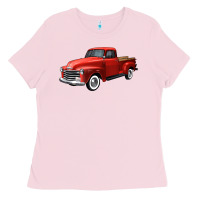 Bubblegum Pink western red truck right 34 view Ladies Tee - FaDigitalArtStudio