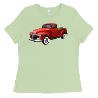 Matcha western red truck right 34 view Ladies Tee - FaDigitalArtStudio