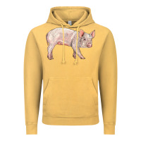 Vintage Mustard american yorkshire pig  baby Vintage Hoodie - LillyAllenDesigns