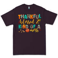 Plum thankful  blessed and kind of a mess Premium Tee - AdoDesignShop