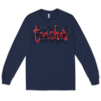 Navy christmas teacher Long Sleeve Tee - MaliasSmallBusiness