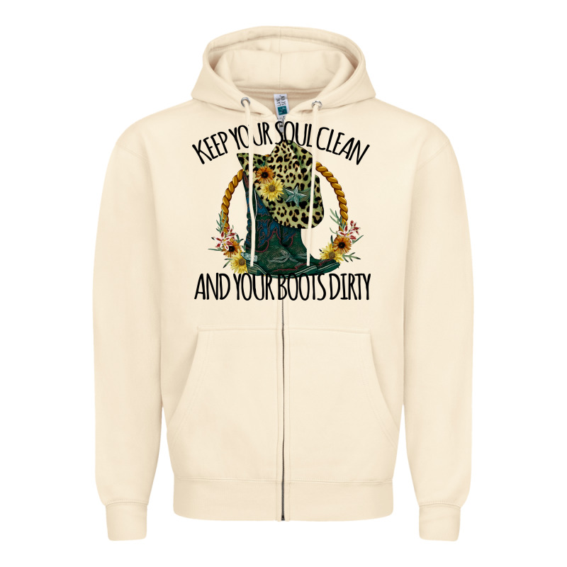 Keep Your Soul Clean And Your Boots Dırty Cowgirl Boots Zipper Hoodie by Bettercallsaul | Teevron