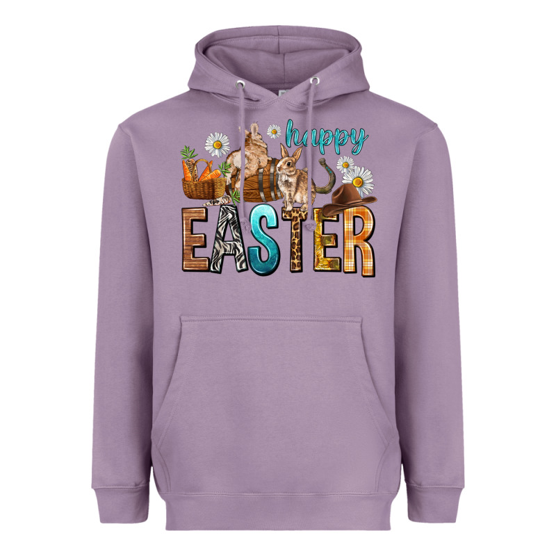 Happy Easter With Cowboy Easter Day Heavyweight Hoodie by HowdyJamesFarm | Teevron