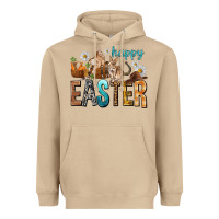 Mushroom Happy Easter with Cowboy Easter Day Heavyweight Hoodie - HowdyJamesFarm