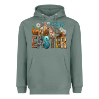 Sage Happy Easter with Cowboy Easter Day Heavyweight Hoodie - HowdyJamesFarm
