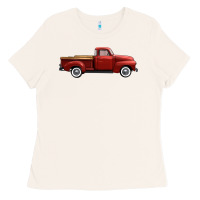 Bone western red truck right side view Ladies Tee - FaDigitalArtStudio