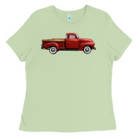 Matcha western red truck right side view Ladies Tee - FaDigitalArtStudio