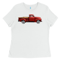White western red truck right side view Ladies Tee - FaDigitalArtStudio