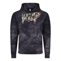 Cloud Black Spotted Pig Vintage Hoodie - LillyAllenDesigns
