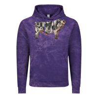 Cloud Purple Spotted Pig Vintage Hoodie - LillyAllenDesigns