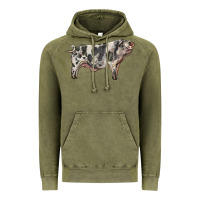 Vintage Olive Spotted Pig Vintage Hoodie - LillyAllenDesigns
