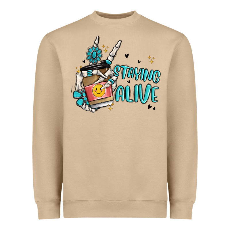 Staying Alive Heavyweight Sweatshirt by MaliasSmallBusiness | Teevron