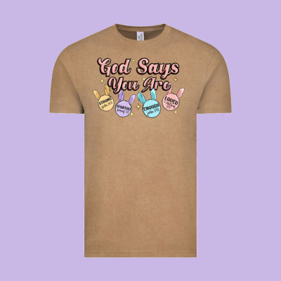 God Says You Are Easter Vintage Tee Designed By Maliassmallbusiness