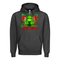 Charcoal Heather Fuck Them Kids Grinch Zipper Hoodie - Bettercallsaul