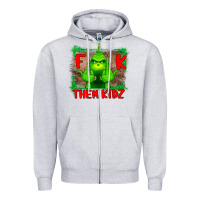 Heather Grey Fuck Them Kids Grinch Zipper Hoodie - Bettercallsaul