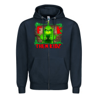 Navy Fuck Them Kids Grinch Zipper Hoodie - Bettercallsaul