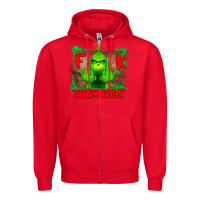 Red Fuck Them Kids Grinch Zipper Hoodie - Bettercallsaul
