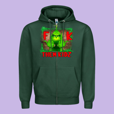 Fuck Them Kids Grinch Zipper Hoodie Designed By Bettercallsaul