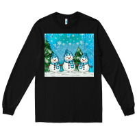 Black snowman Long Sleeve Tee - MaliasSmallBusiness