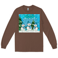Chestnut snowman Long Sleeve Tee - MaliasSmallBusiness