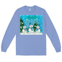 Colony Blue snowman Long Sleeve Tee - MaliasSmallBusiness