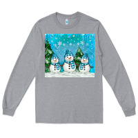 Heather Grey snowman Long Sleeve Tee - MaliasSmallBusiness