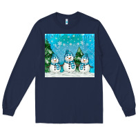 Navy snowman Long Sleeve Tee - MaliasSmallBusiness