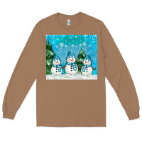 Toasted Coconut snowman Long Sleeve Tee - MaliasSmallBusiness