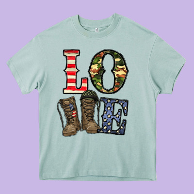 Loce Army Heavy Core Tee Designed By Cowhidedigitalart