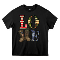 Black loce army Heavy Core Tee - CowhideDigitalArt