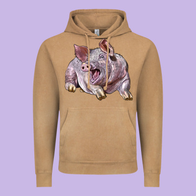 Landrace Pig Vintage Hoodie Designed By Lillyallendesigns