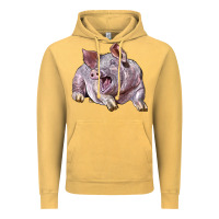Vintage Mustard Landrace Pig Vintage Hoodie - LillyAllenDesigns