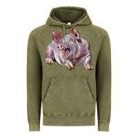 Vintage Olive Landrace Pig Vintage Hoodie - LillyAllenDesigns
