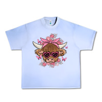 Grape Ice cow with flowers and butterflies Urban Heavy Tee - MaliasSmallBusiness