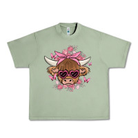 Oil Green cow with flowers and butterflies Urban Heavy Tee - MaliasSmallBusiness
