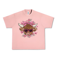 Salmon cow with flowers and butterflies Urban Heavy Tee - MaliasSmallBusiness