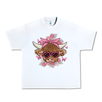 White cow with flowers and butterflies Urban Heavy Tee - MaliasSmallBusiness