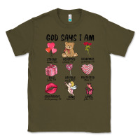 Army Green god says i am valentine's day Classic Tee - MaliasSmallBusiness