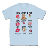 Dusty Blue god says i am valentine's day Classic Tee - MaliasSmallBusiness