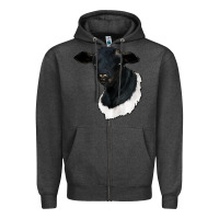Charcoal Heather dorper sheep Zipper Hoodie - RanaPortraitStore