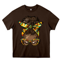 Chocolate Brown afro bun Heavy Core Tee - HRA Design Shop